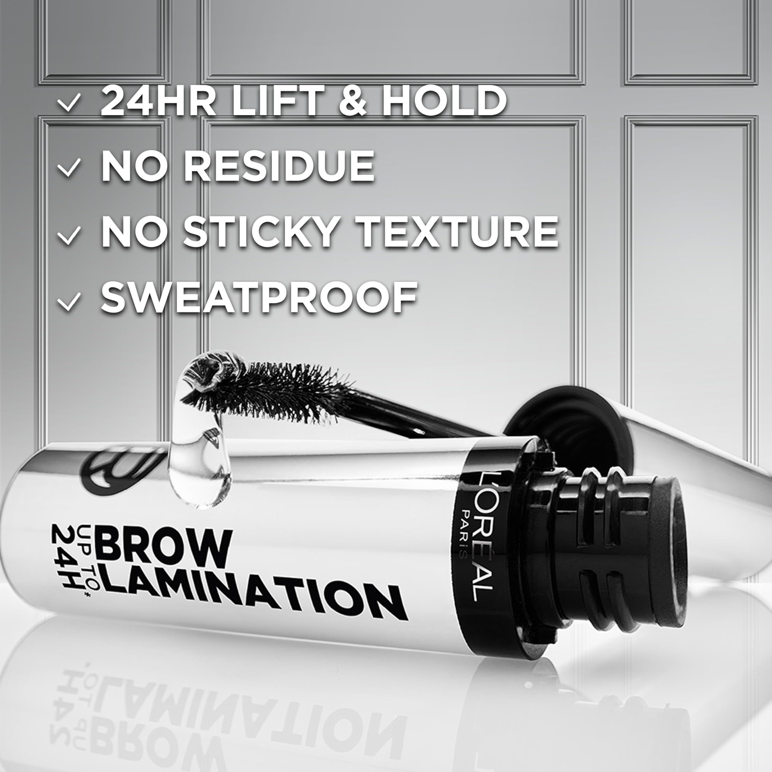 L'Oreal Paris Infallible brow lamination applicator demonstrates precise control for lift.