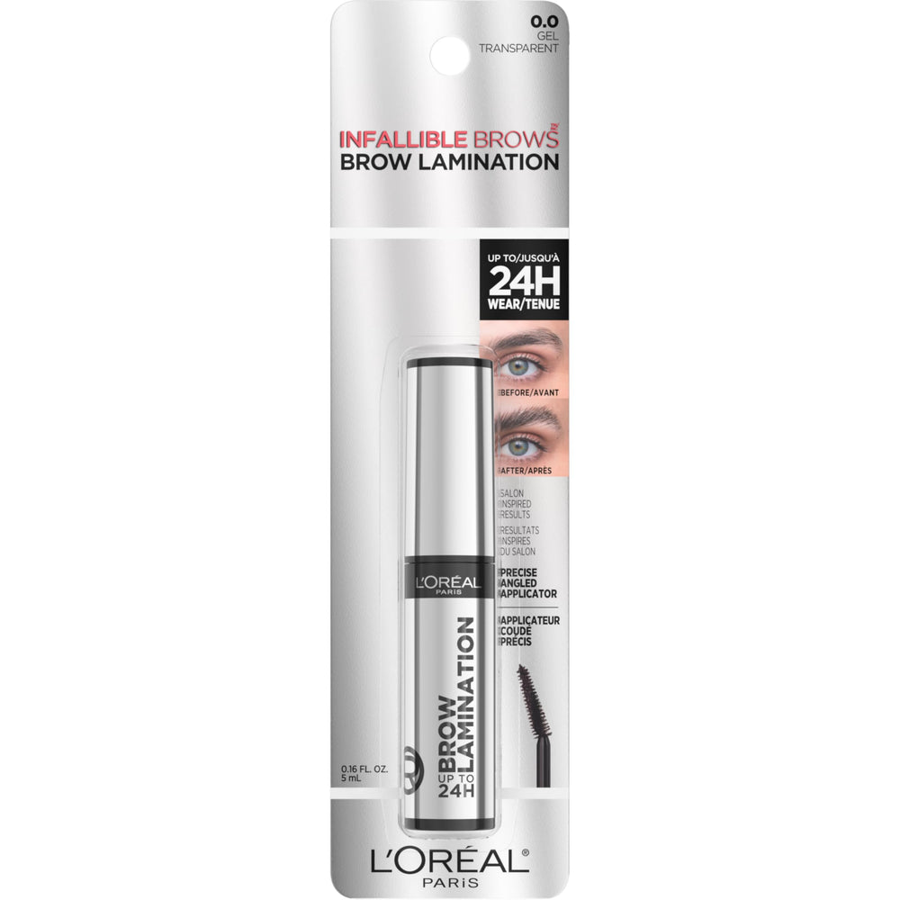 L'Oreal Paris Infallible brow lamination ensures comfortable, residue-free brow shaping.