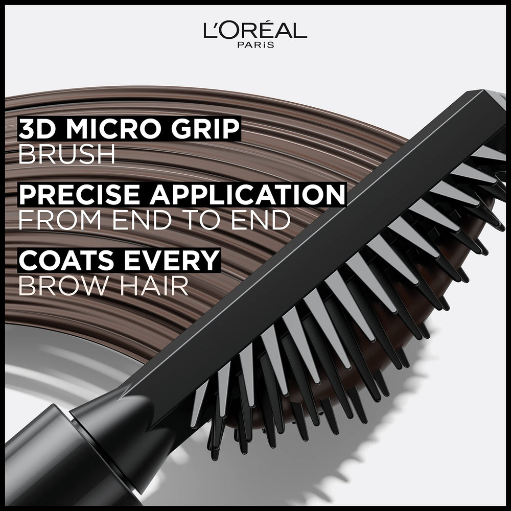 L'Oreal Paris Infallible Brow Mascara swatch in 6.0 Light Brunette for natural match