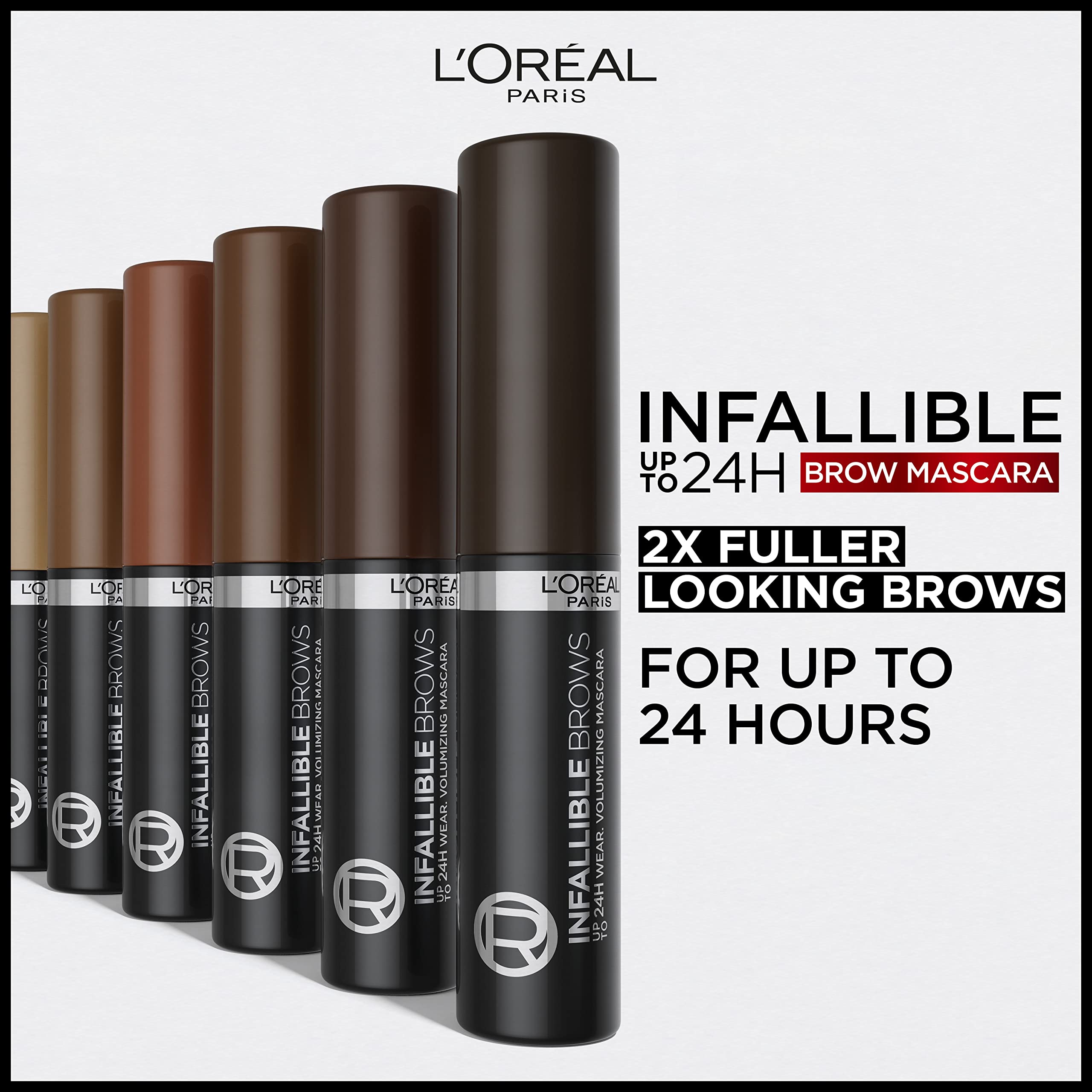 L'Oreal Paris Infallible Brow Mascara wand applies long-wear tint up to 24 hours