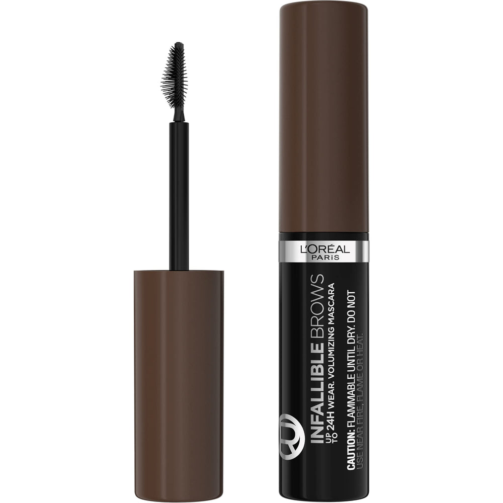 L'Oreal Paris Infallible Brow Mascara wand close-up for precise brow definition.