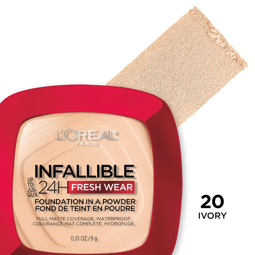 L'Oreal Paris Infallible Fresh Wear ivory shade on oily skin swatch for mattifying result