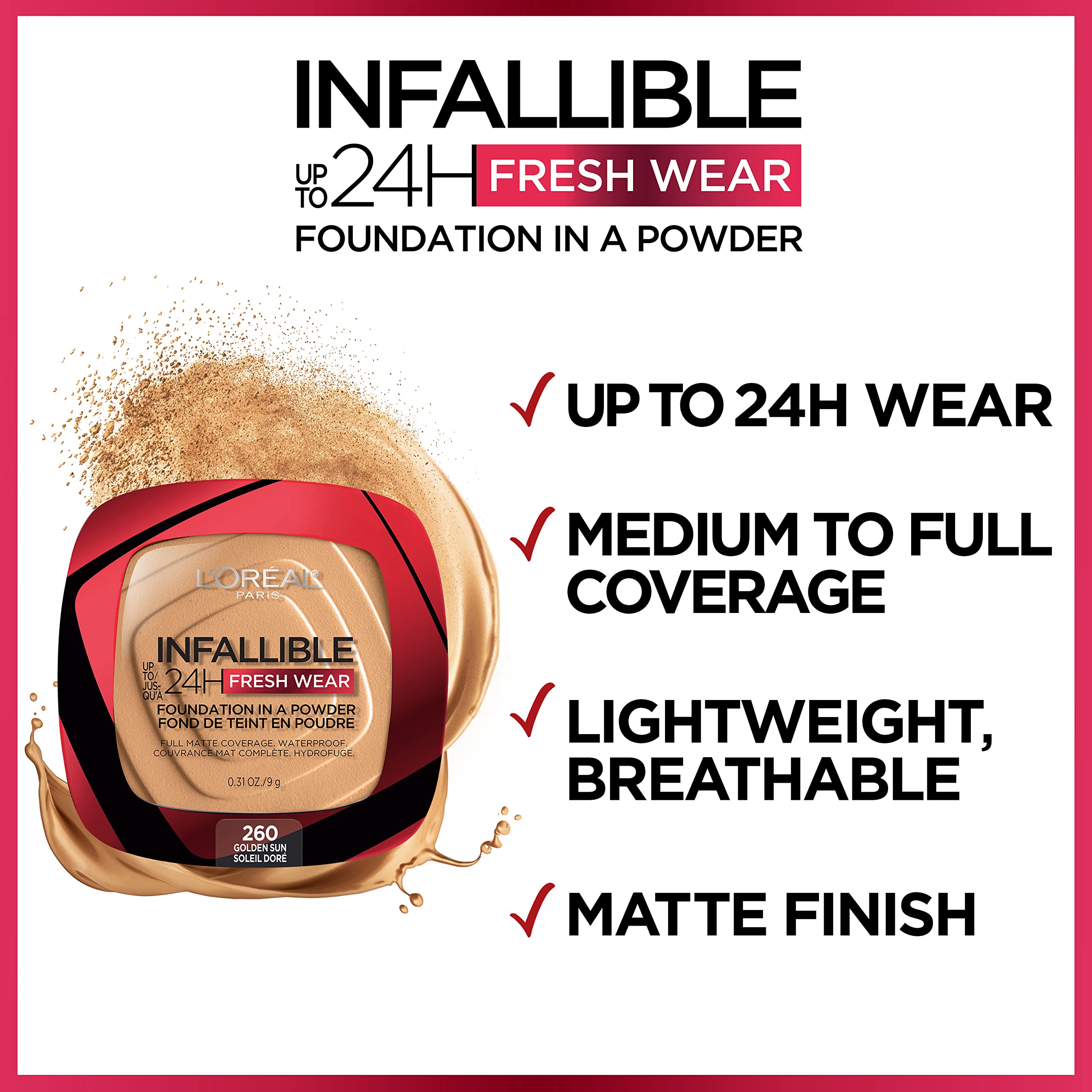 L'Oreal Paris Infallible Fresh Wear powder blur effect smooths skin texture.