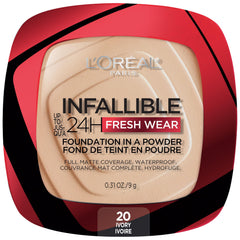 L'Oreal Paris Infallible Fresh Wear foundation powder compact shows weightless full-coverage finish