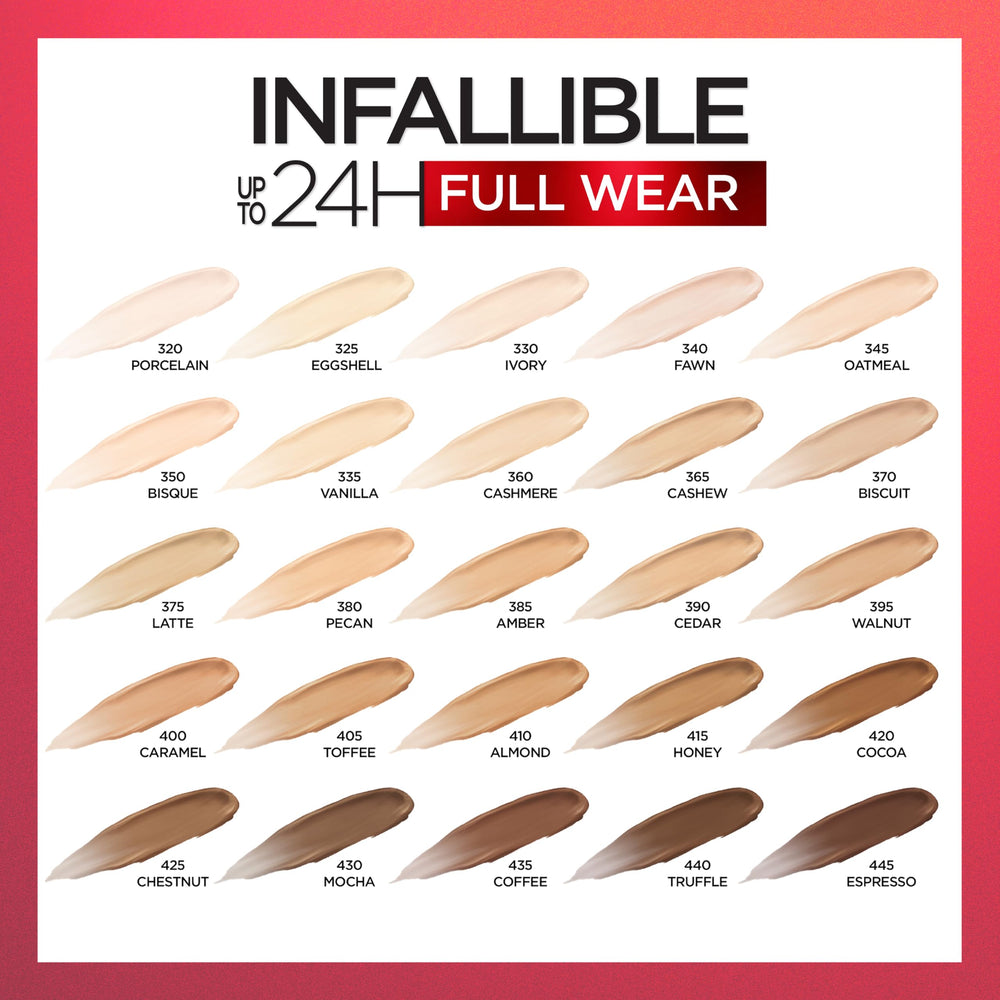 L'Oreal Paris Infallible Full Wear Concealer 25-shade range helps accurate skin-tone matching