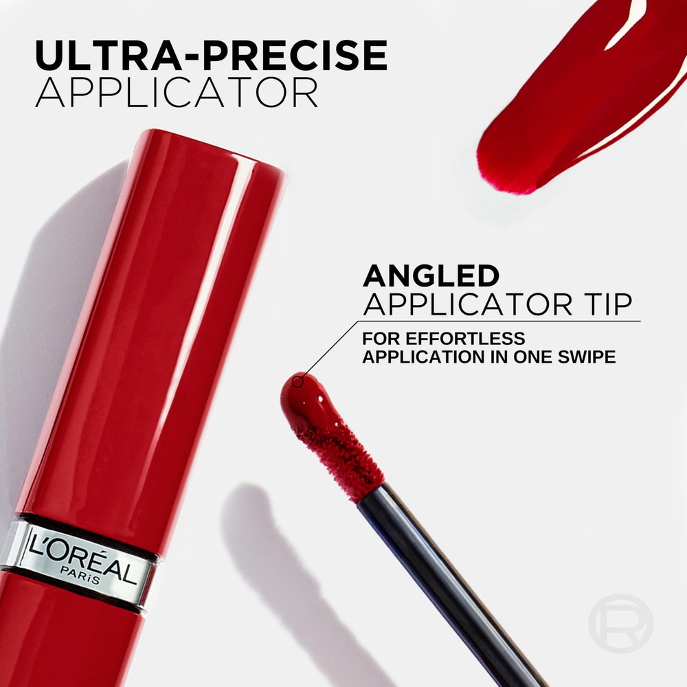 L'Oreal Paris Infallible Lacque Resistance 16 hour wear swatch shows bold color payoff