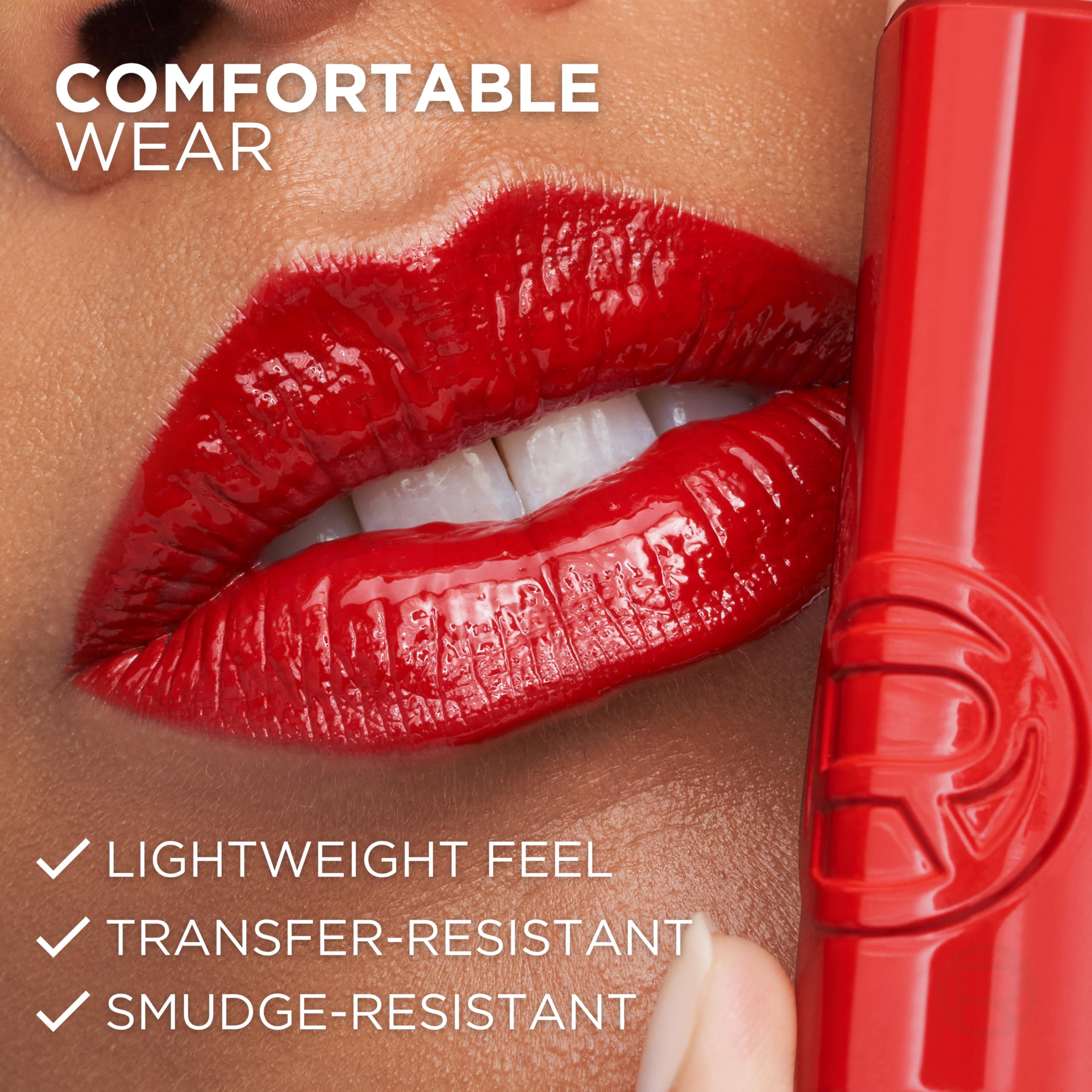 L'Oreal Paris Infallible Lacque Resistance center to edge application closeup demonstrates even coverage