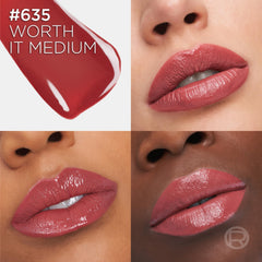 L'Oreal Paris Infallible Lacque Worth It Medium shade swatch demonstrates rich color payoff.