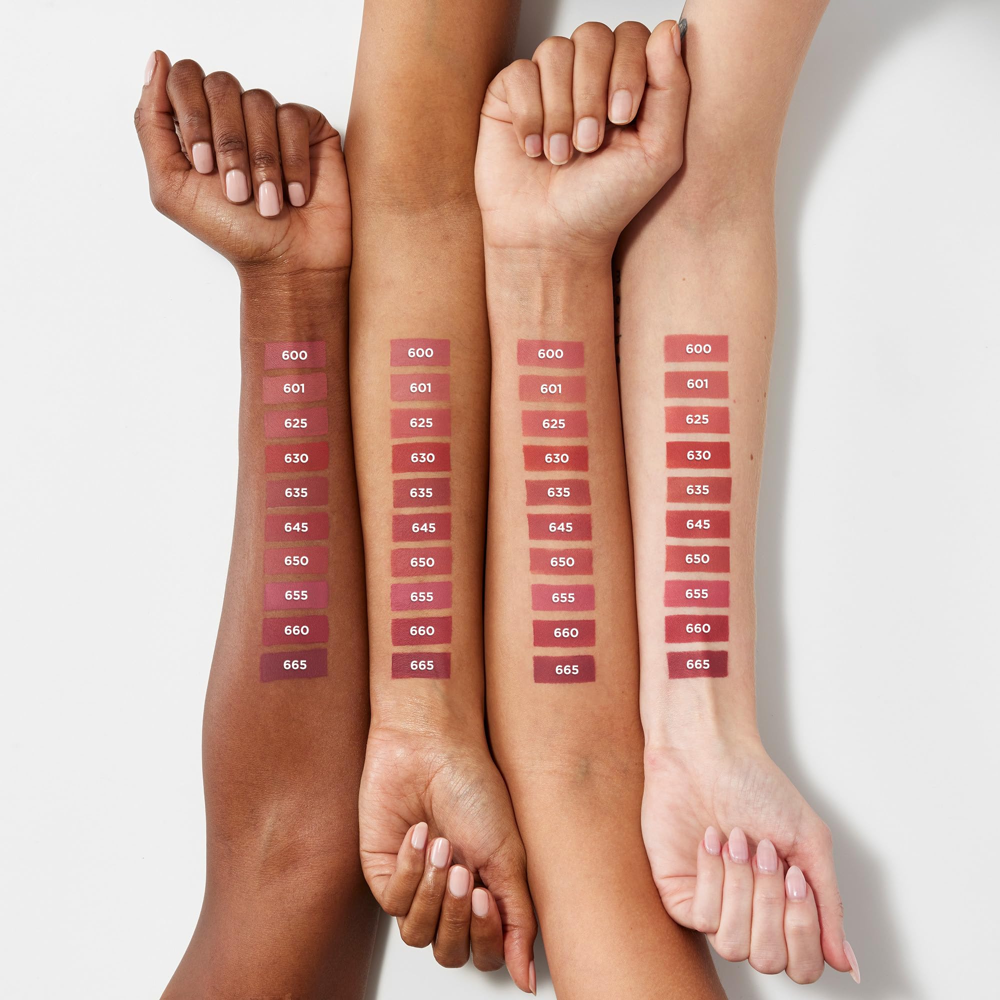 L'Oreal Paris Infallible Matte Resistance shade Crush Alert 645 swatch on skin.