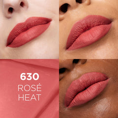 L'Oreal Paris Infallible Matte Resistance Rose Heat application center demonstrates precise lip application