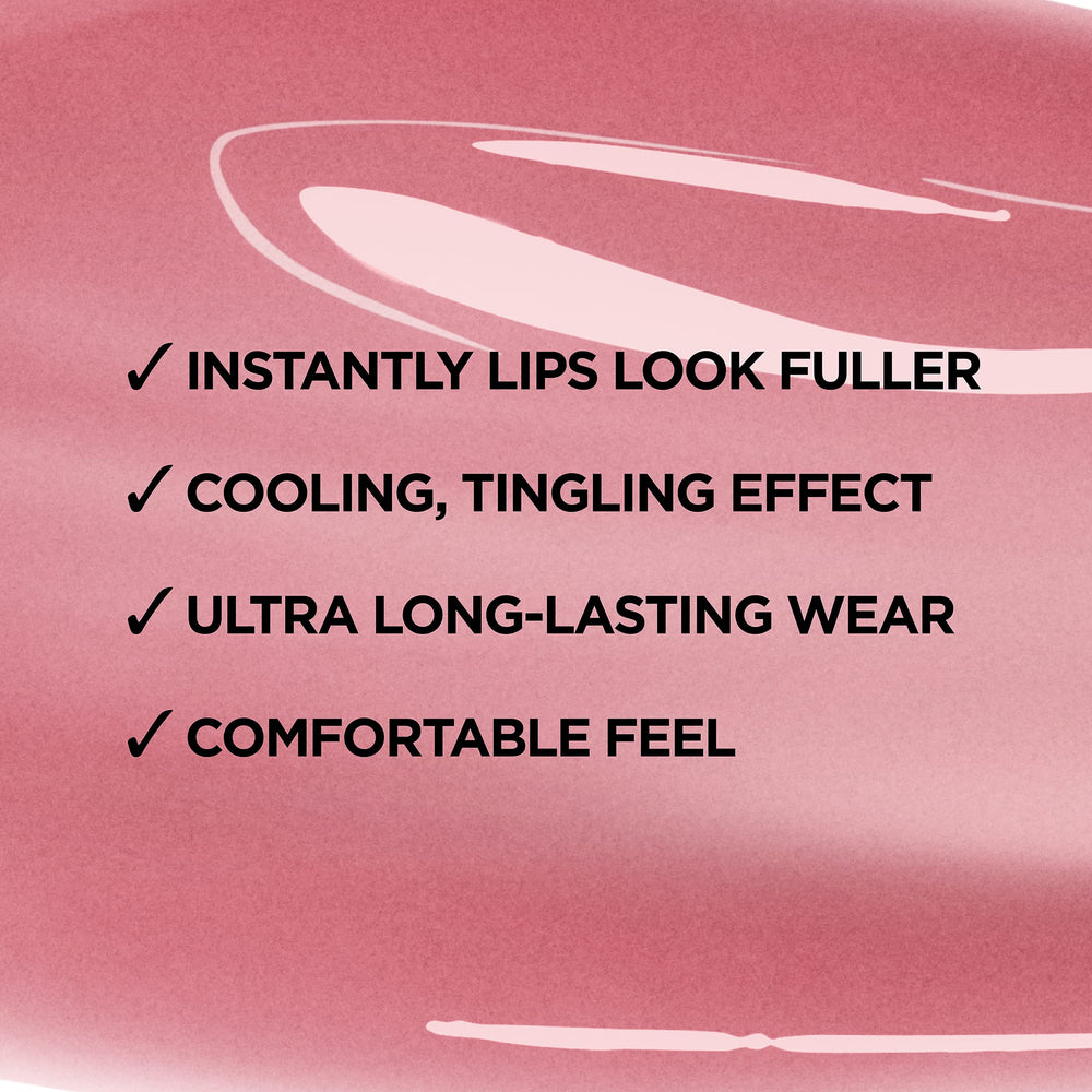 L'Oreal Paris Infallible Pro Gloss Plump lip swatch demonstrates color payoff.