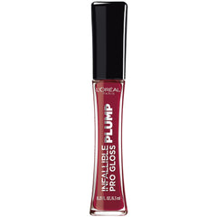 L'Oreal Paris Infallible Pro Gloss Plump Ruby Sheen tube showing glossy, plumping shine.
