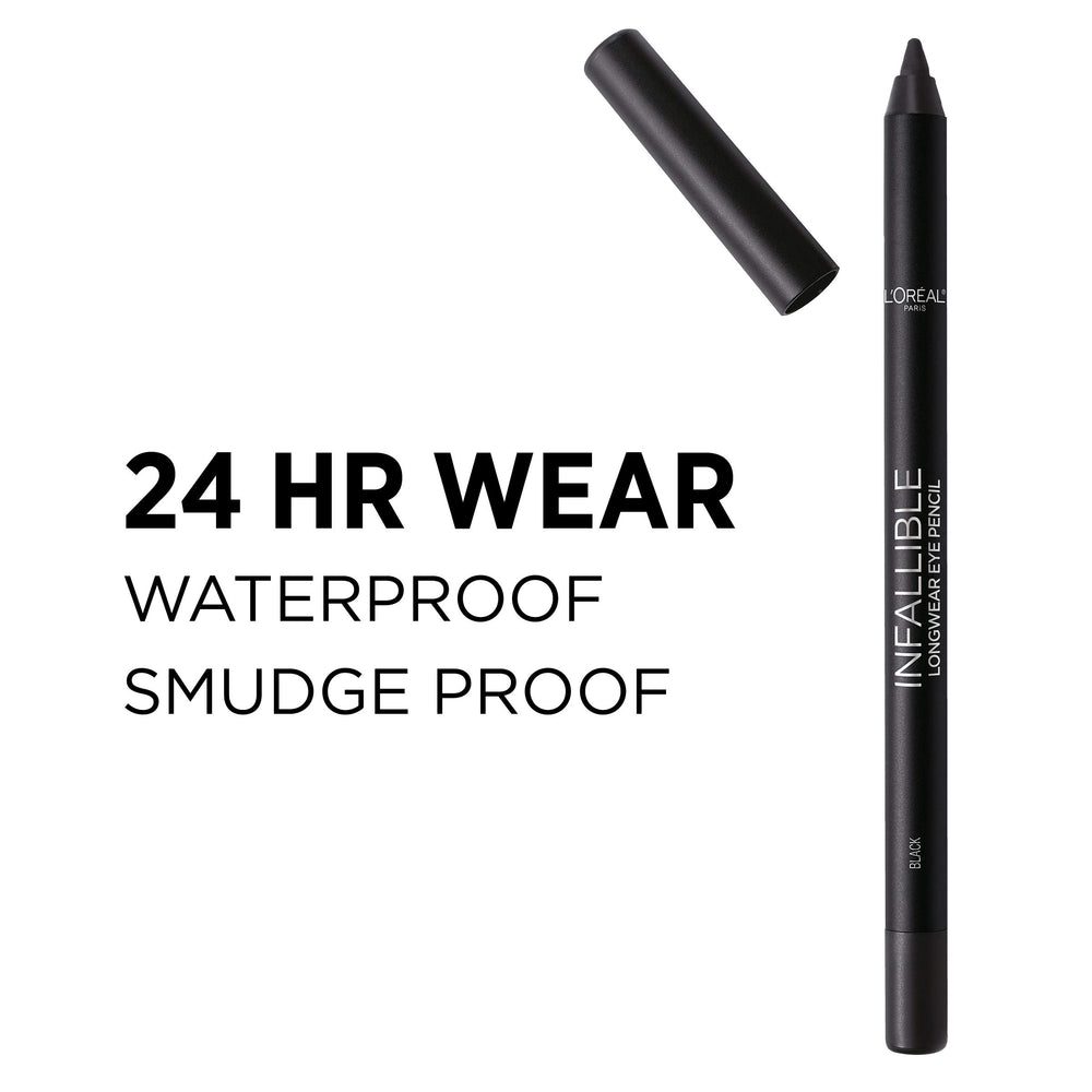 L'Oreal Paris Infallible Pro-Last Pencil Eyeliner along lash line creates crisp definition.