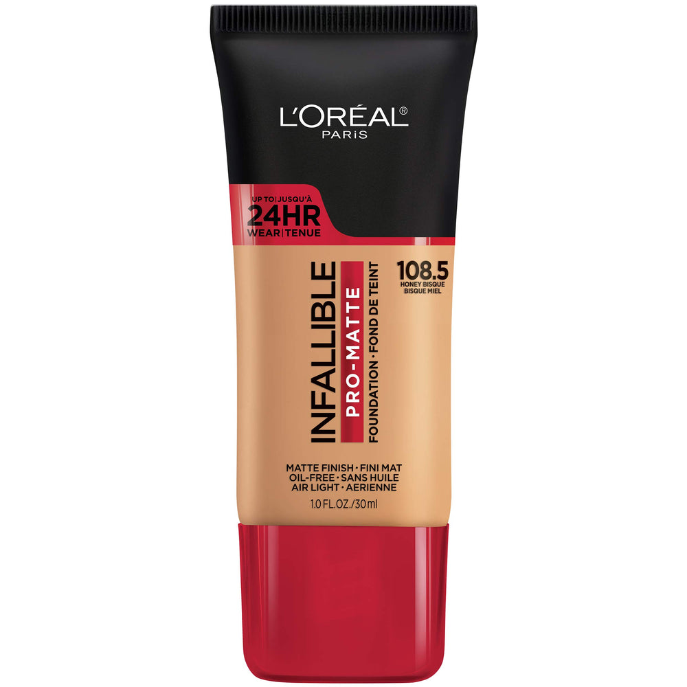 L'Oreal Paris Infallible Pro-Matte Foundation Honey Bisque bottle for all-day wear