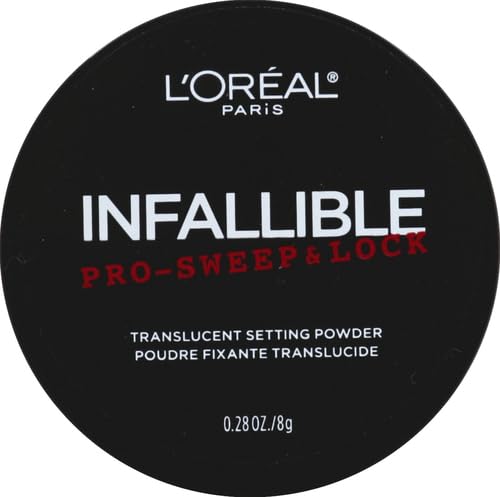 L'Oreal Paris Infallible Pro-Sweep Lock translucent powder swatch delivering soft-focus matte finish