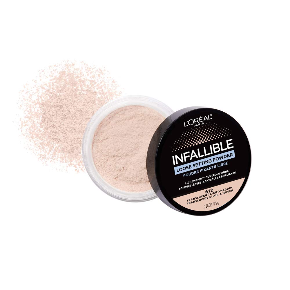 L'Oreal Paris Infallible tinted loose setting powder application brush enables even dusting and a soft-focus matte.
