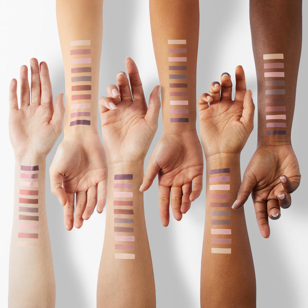 L’Oréal Paris La Palette Nude shimmer satin finish adds subtle glow.