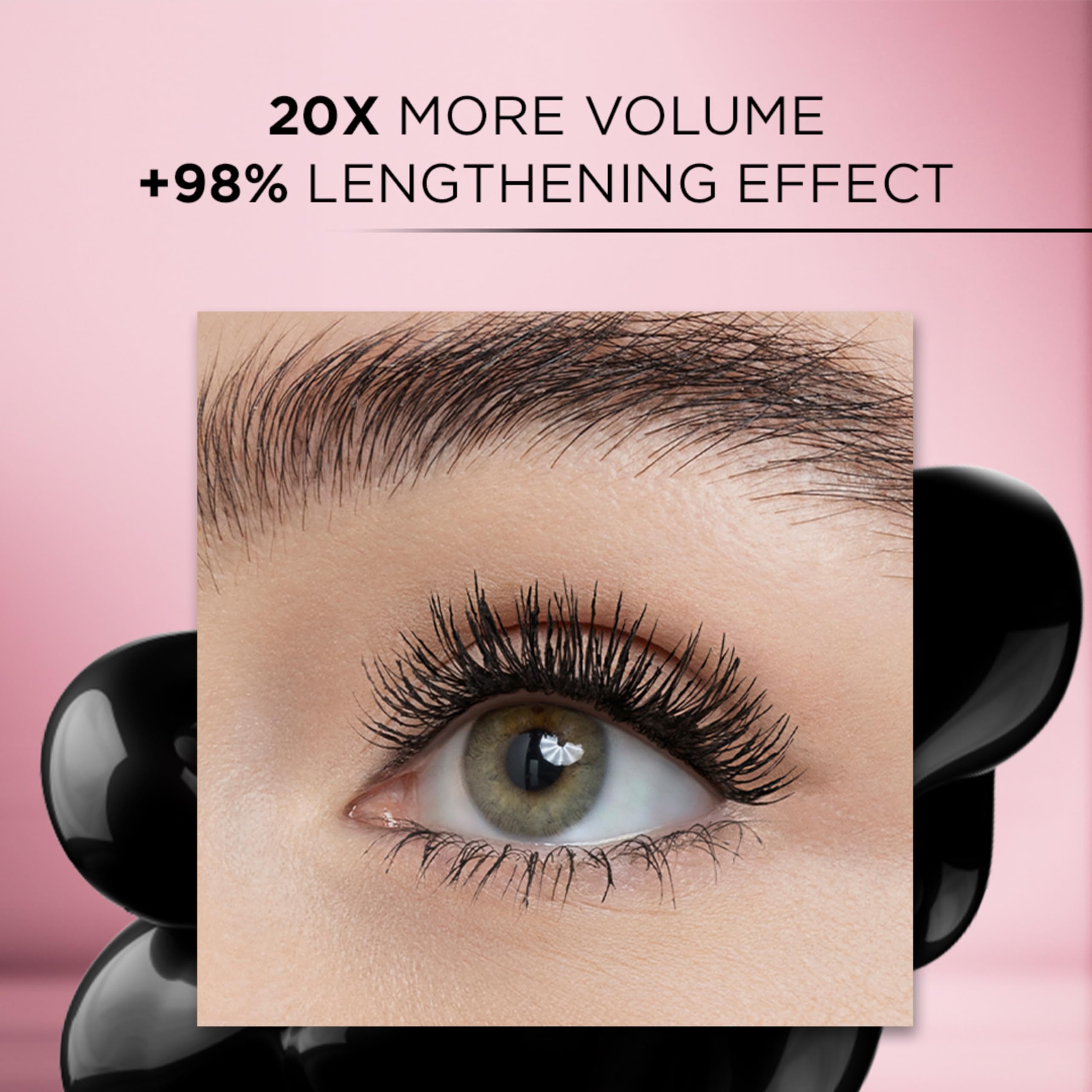 L'Oreal Paris Lash Paradise enhanced-volume effect on lashes after application.
