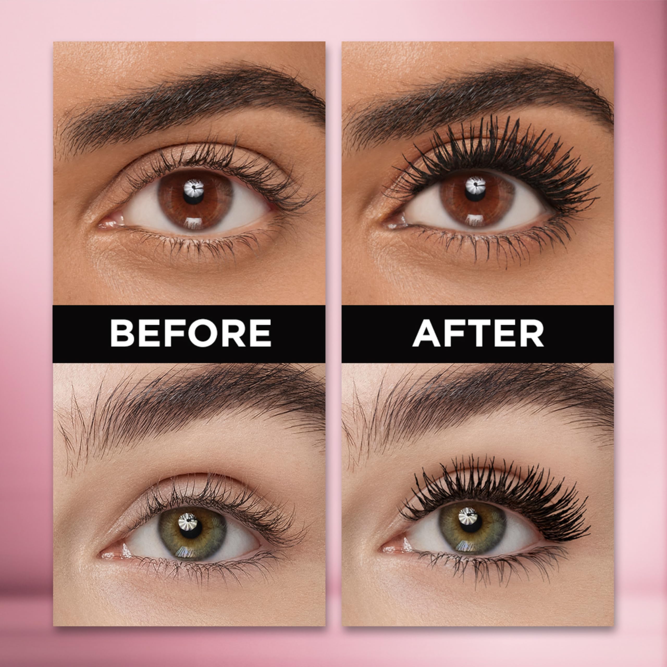 L'Oreal Paris Lash Paradise mascara full fringe after application