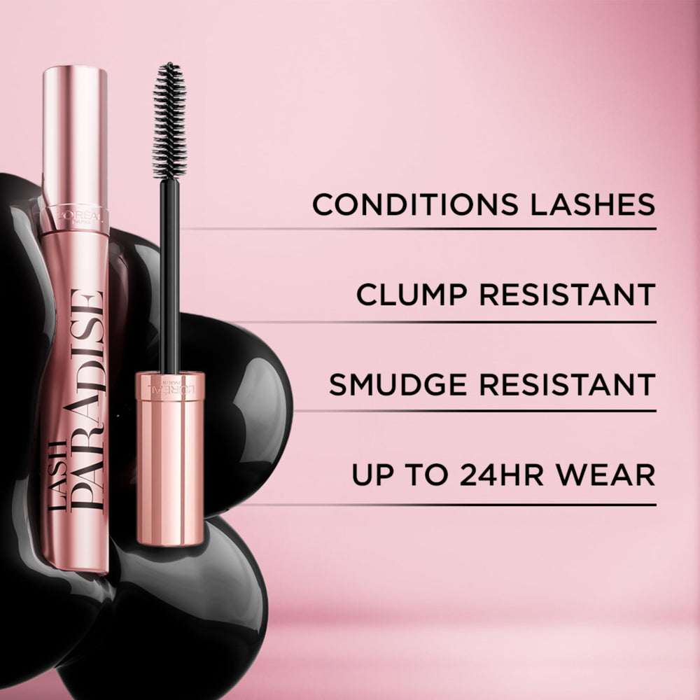 L'Oreal Paris Lash Paradise mascara delivering long wear and no smudge