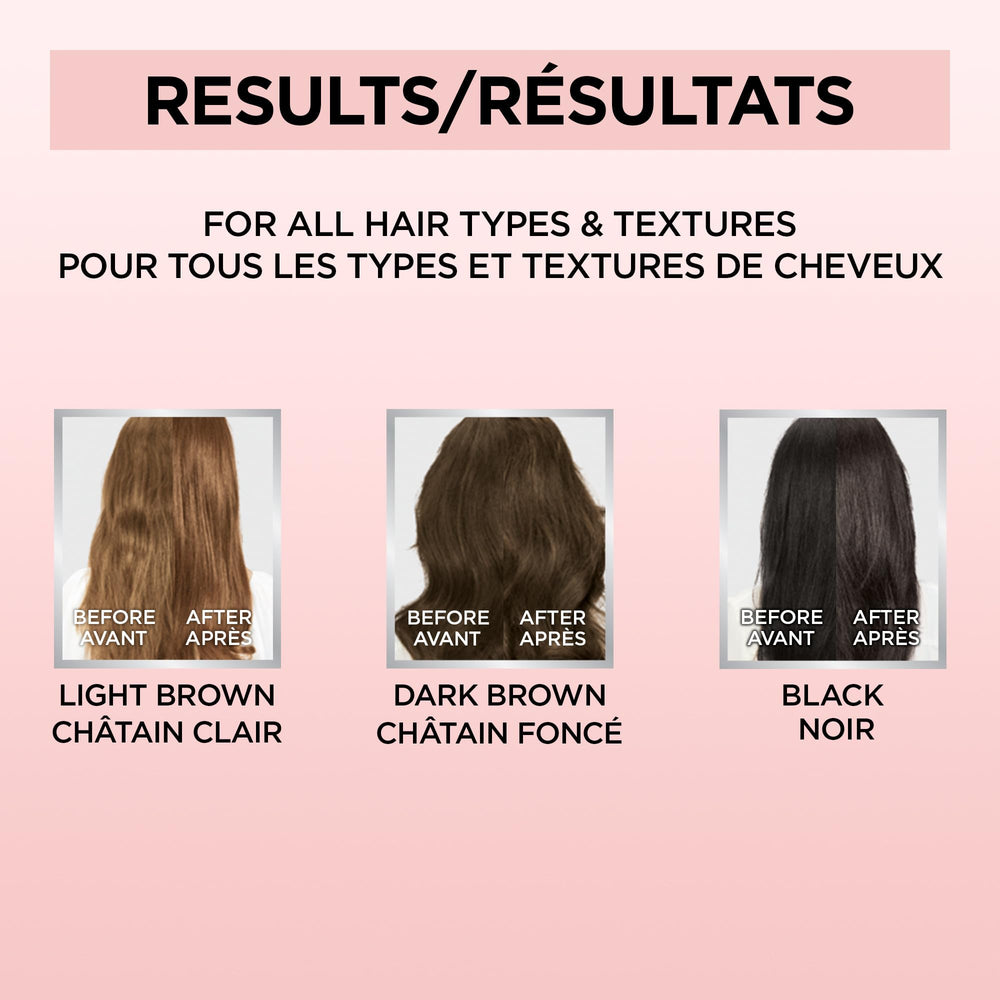 L'Oreal Paris Le Color One Step Toning Hair Gloss warm tones close-up highlights golden hues.