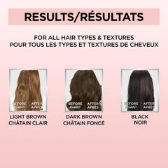 L'Oreal Paris Le Color One Step Toning Hair Gloss warm tones close-up highlights golden hues.