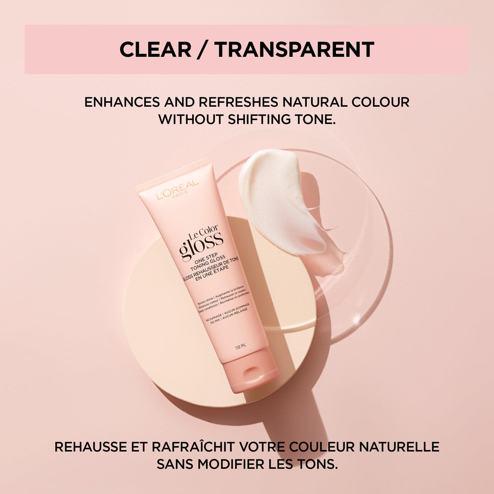 L'Oreal Paris Le Color One Step Toning Hair Gloss wet hair shine demonstrates gloss