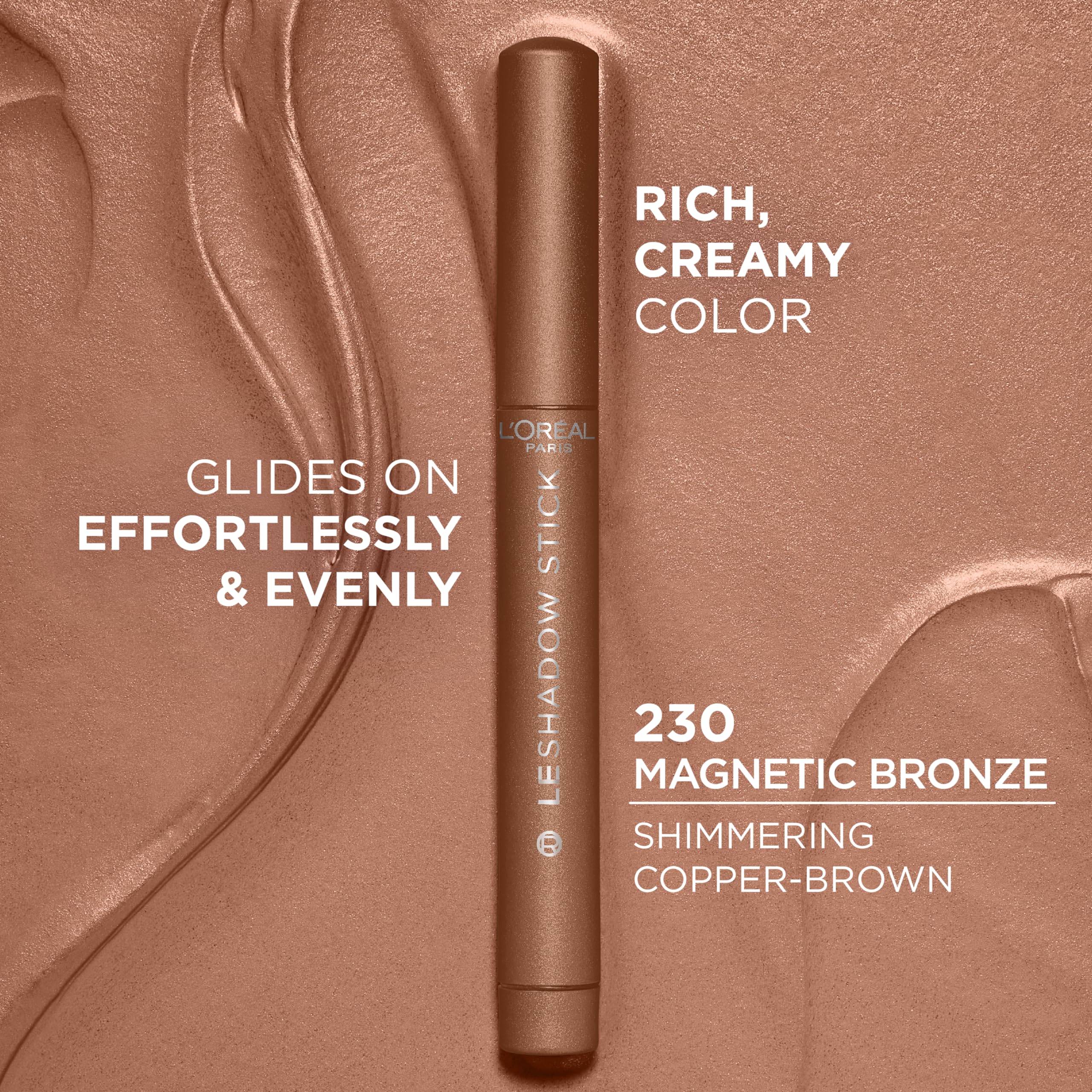 L'Oréal Paris Le Shadow Stick swatch on arm showing rich color