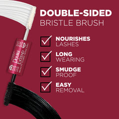 L'Oreal Paris Long-Wear Tubing Mascara applied to lashes for dramatic length
