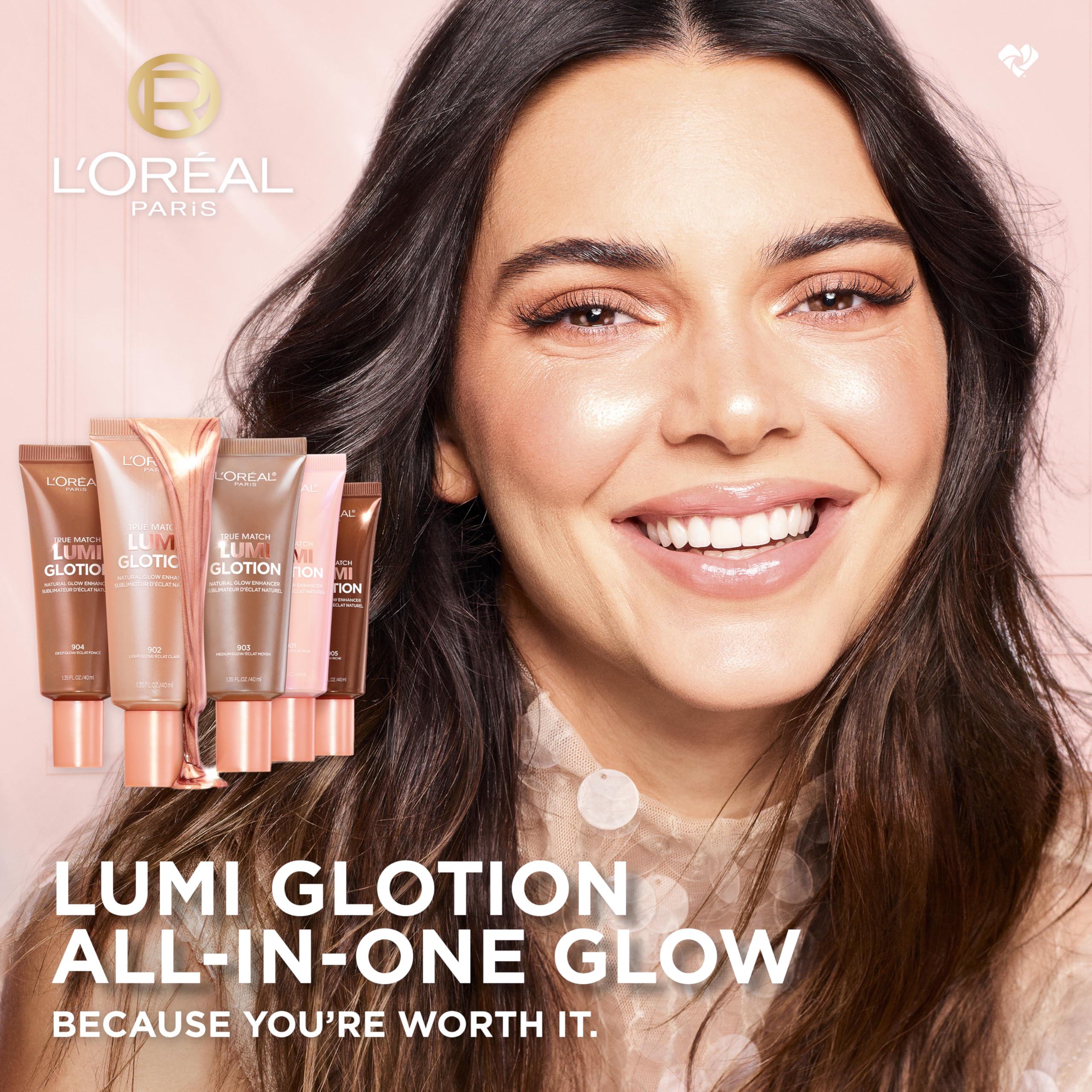 L'Oreal Paris Lumi Glotion body glow application demonstrates radiant skin.