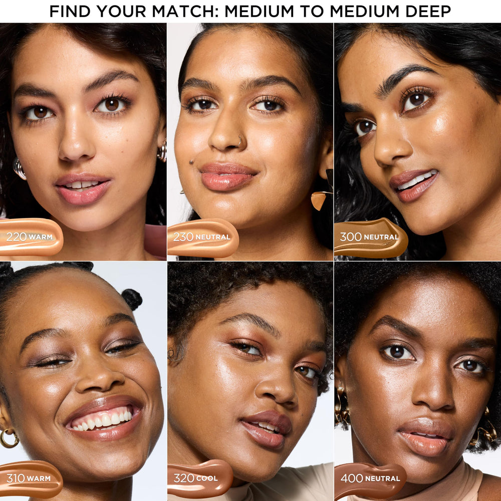 L'Oreal Paris Lumi Le Glow Tint on-face application preview emphasizes breathable second-skin feel.