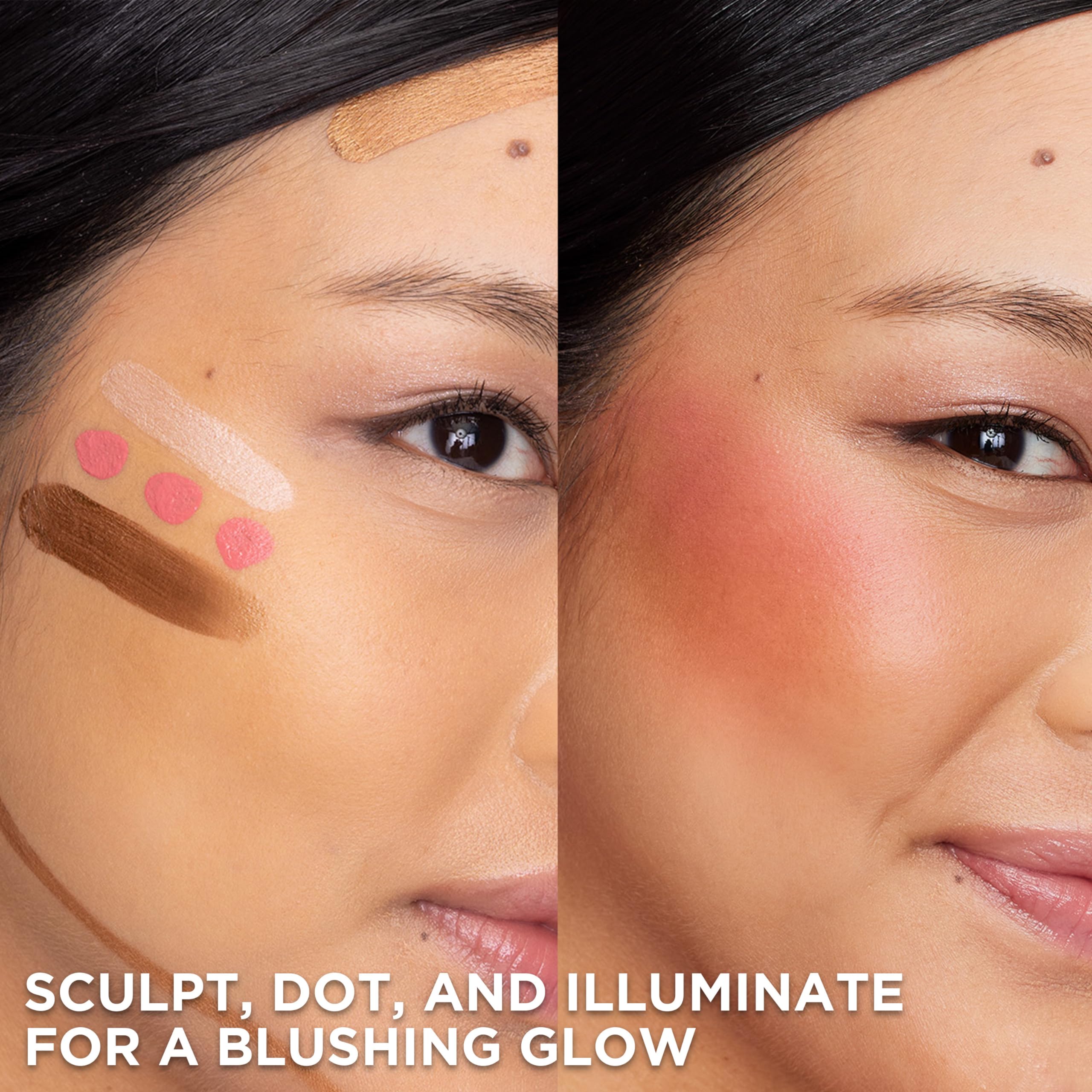 L'Oreal Paris Lumi Le Liquid Blush fingertip application for easy buildable color.