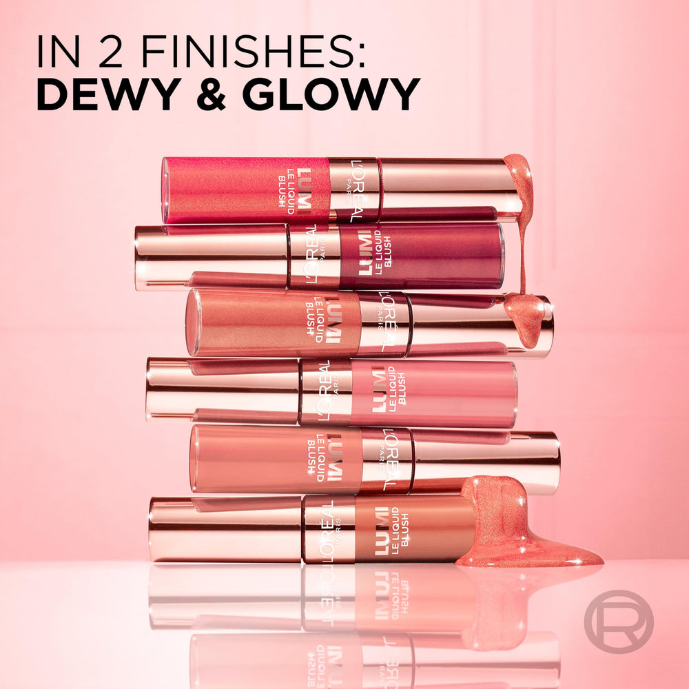 L'Oreal Paris Lumi Le Liquid Blush glow-finish swatch for lit-from-within radiance.