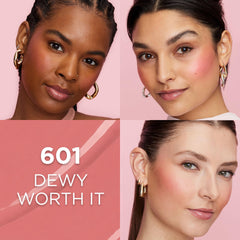 L'Oreal Paris Lumi Le Liquid Blush pinky nude swatch blends seamlessly.