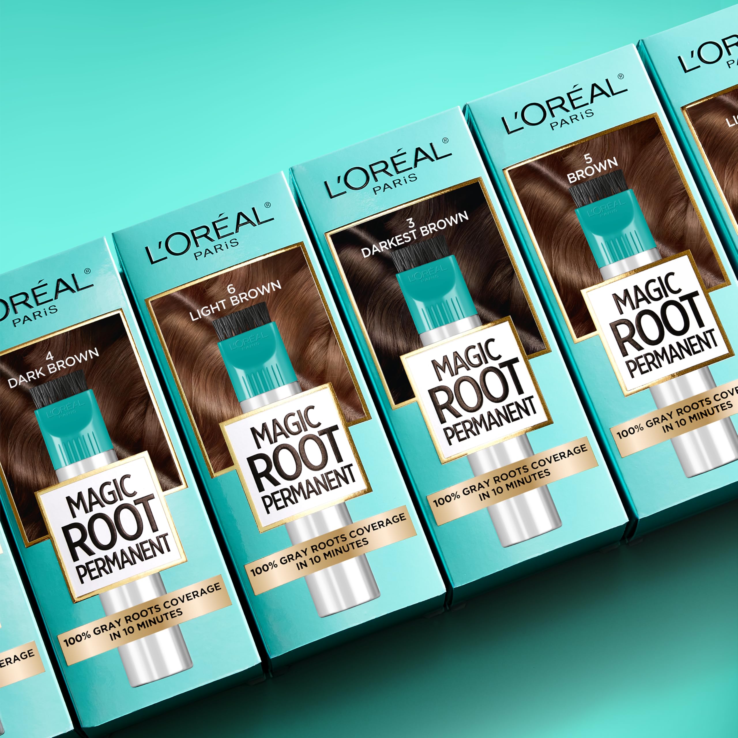 L'Oreal Paris Magic Root 5G Medium Golden Brown swatches for shade selection