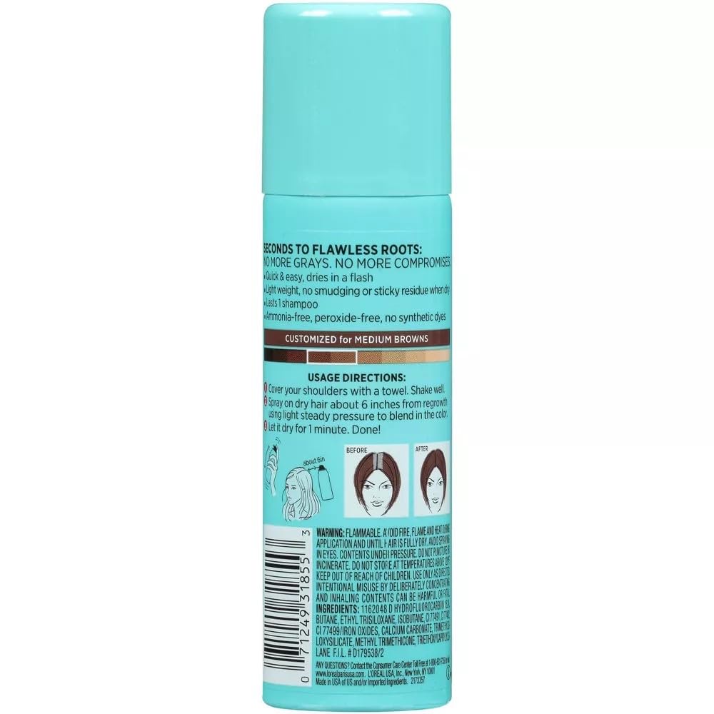 L'Oreal Paris Magic Root Cover Up ammonia-free formula blends naturally.