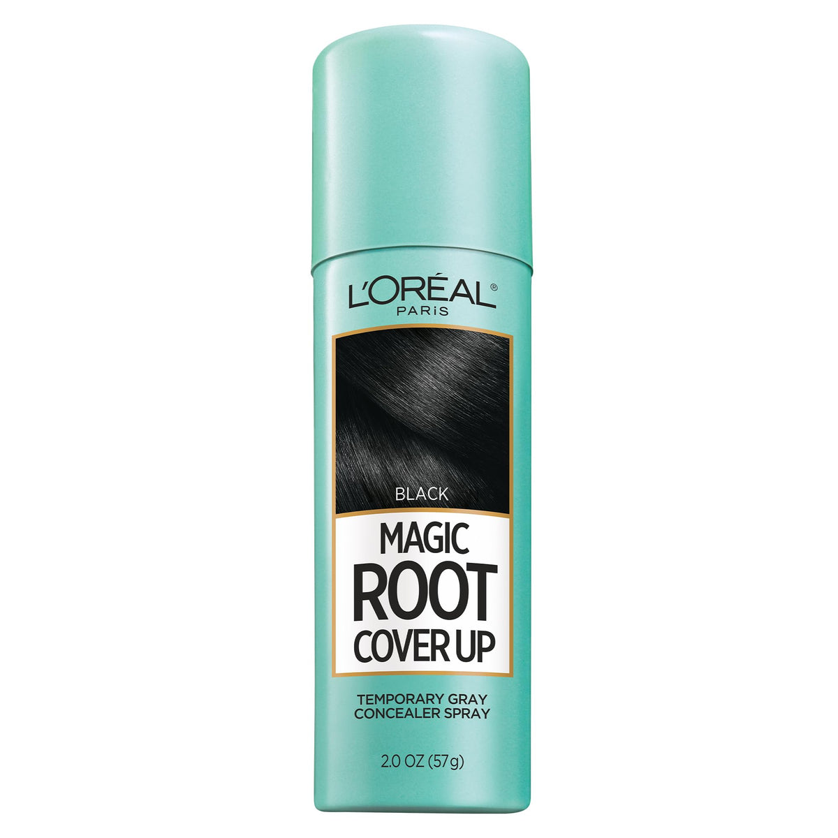 L'Oreal Paris Magic Root Cover Up application shot for quick gray concealment.