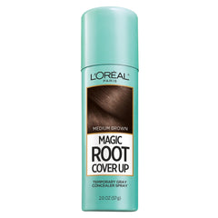 L'Oreal Paris Magic Root Cover Up spray bottle close-up, quick gray root concealment