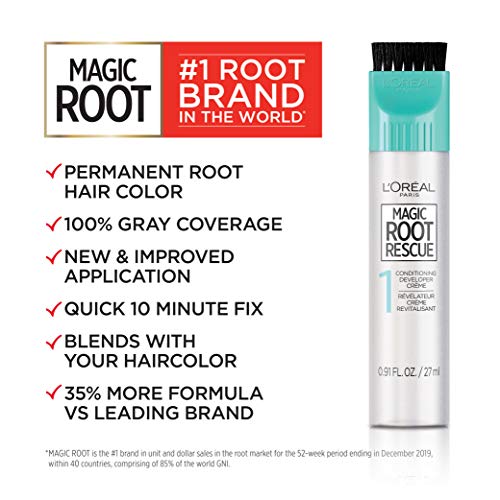 L'Oreal Paris Magic Root Rescue in-use demonstrates rapid root touch-ups