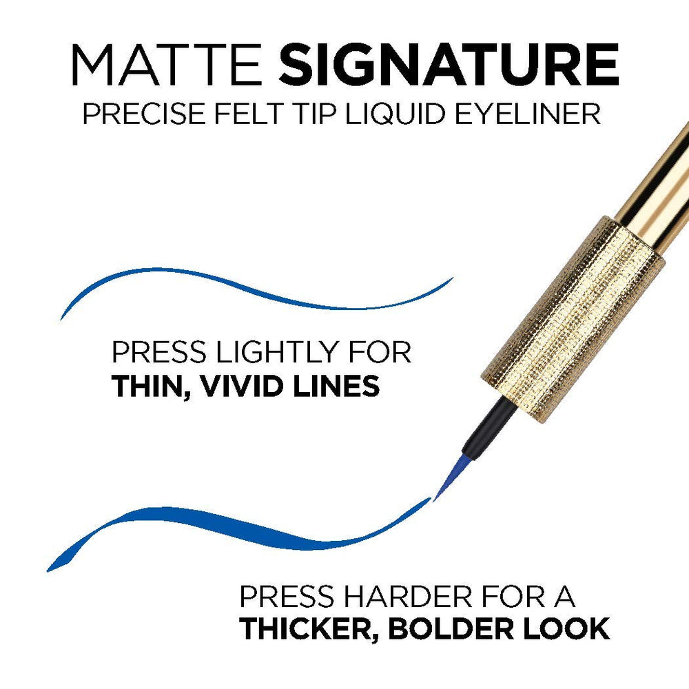 L’Oréal Paris Matte Signature application gesture illustrating close-to-lash line definition.