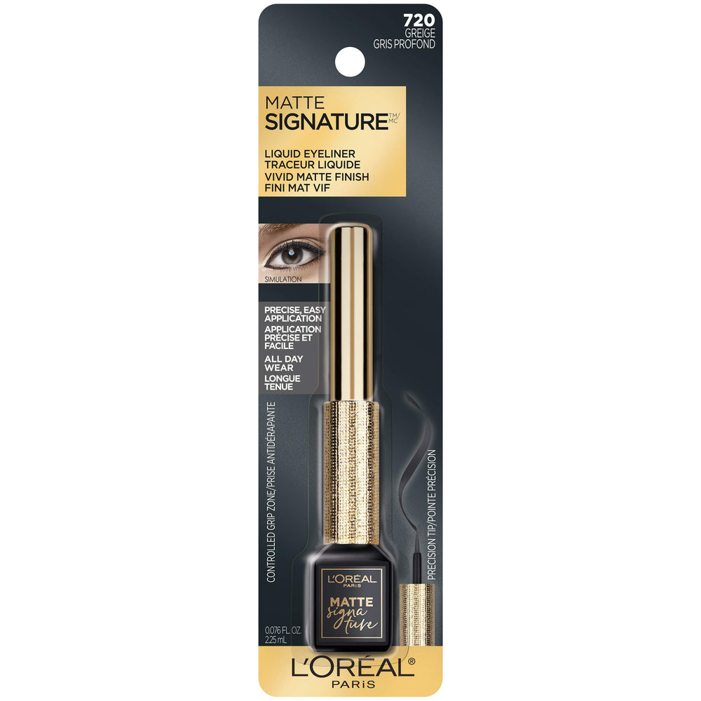 Delineador a prueba de agua de Matte Signature, trazos duraderos.