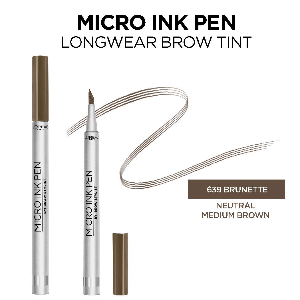 L'Oreal Paris Micro Ink Pen demonstrates longwear brow tint up to 48 hours.