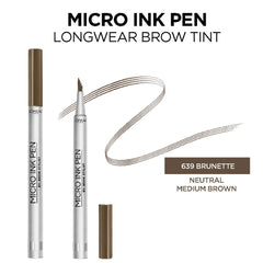 L'Oreal Paris Micro Ink Pen demonstrates longwear brow tint up to 48 hours.