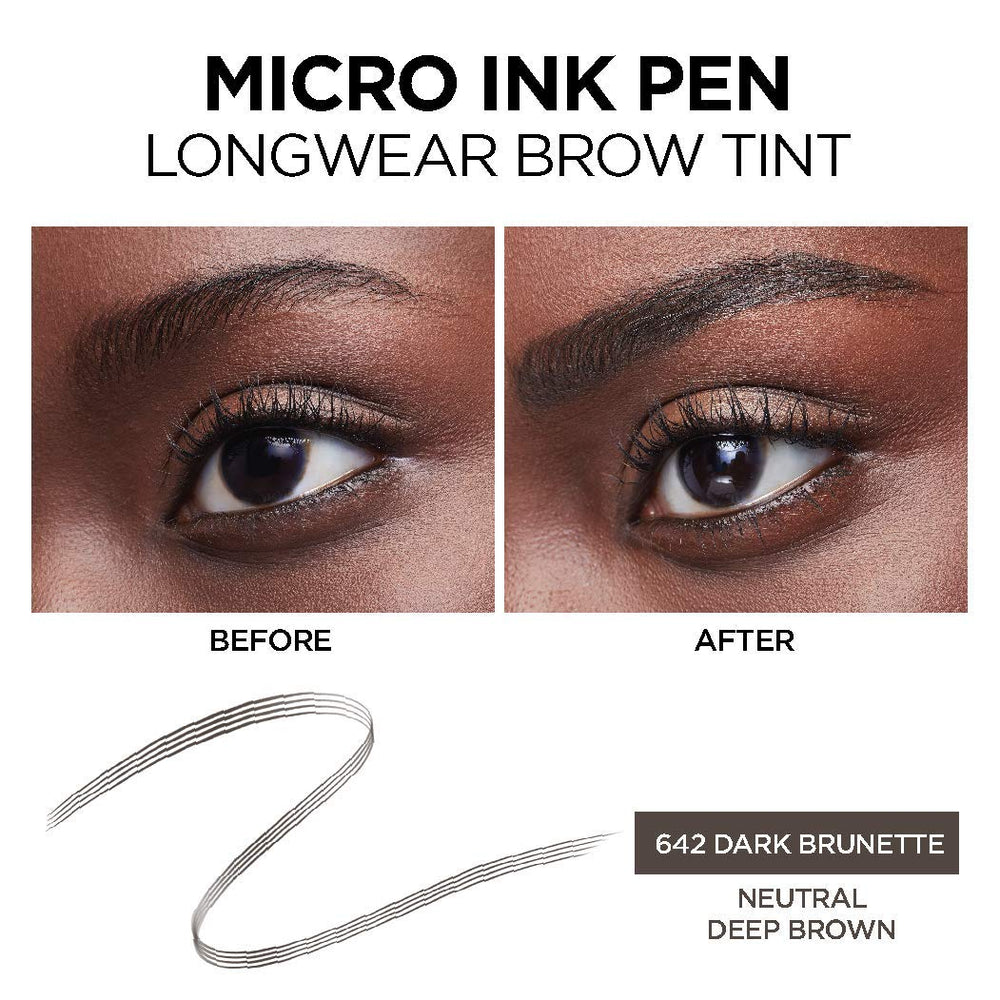 L'Oreal Paris Micro Ink Pen waterproof formula resists smudging during wear.