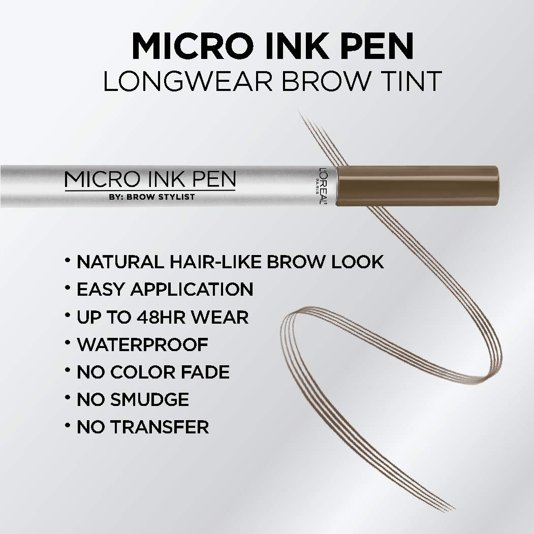 L'Oreal Paris Micro Ink Pen waterproof and smudge-resistant brow formula.