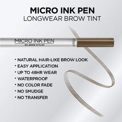 L'Oreal Paris Micro Ink Pen waterproof and smudge-resistant brow formula.