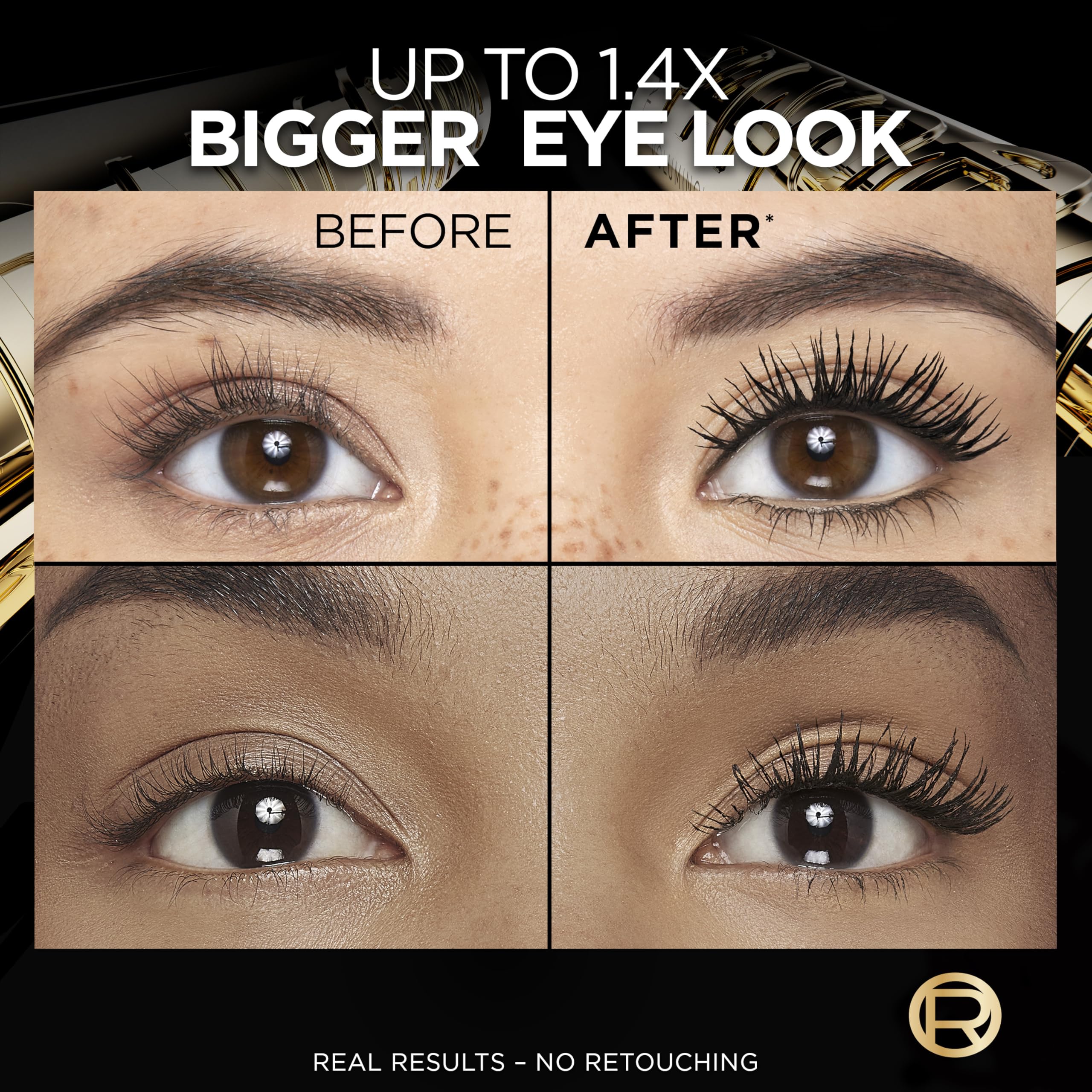 L'Oreal Paris Panorama Mascara smudge-resistant shot conveys dependable all-day wear.