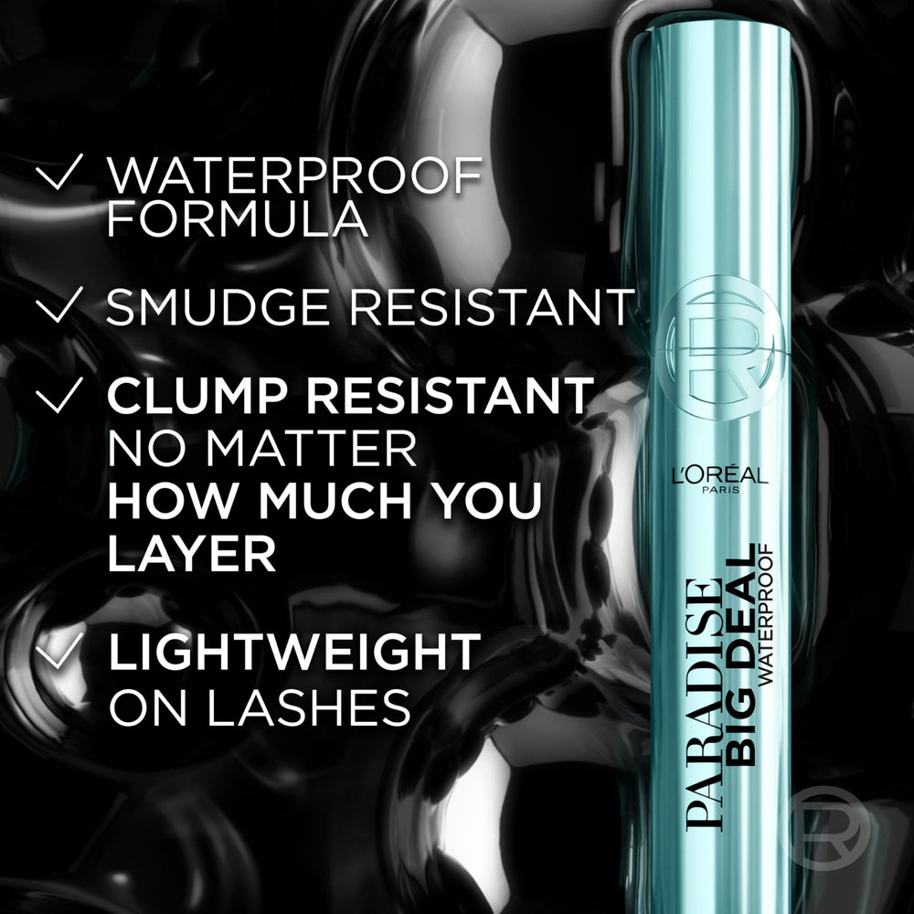L'Oreal Paris Paradise Big Deal mascara self-smoothing complex minimizes clumping between coats.
