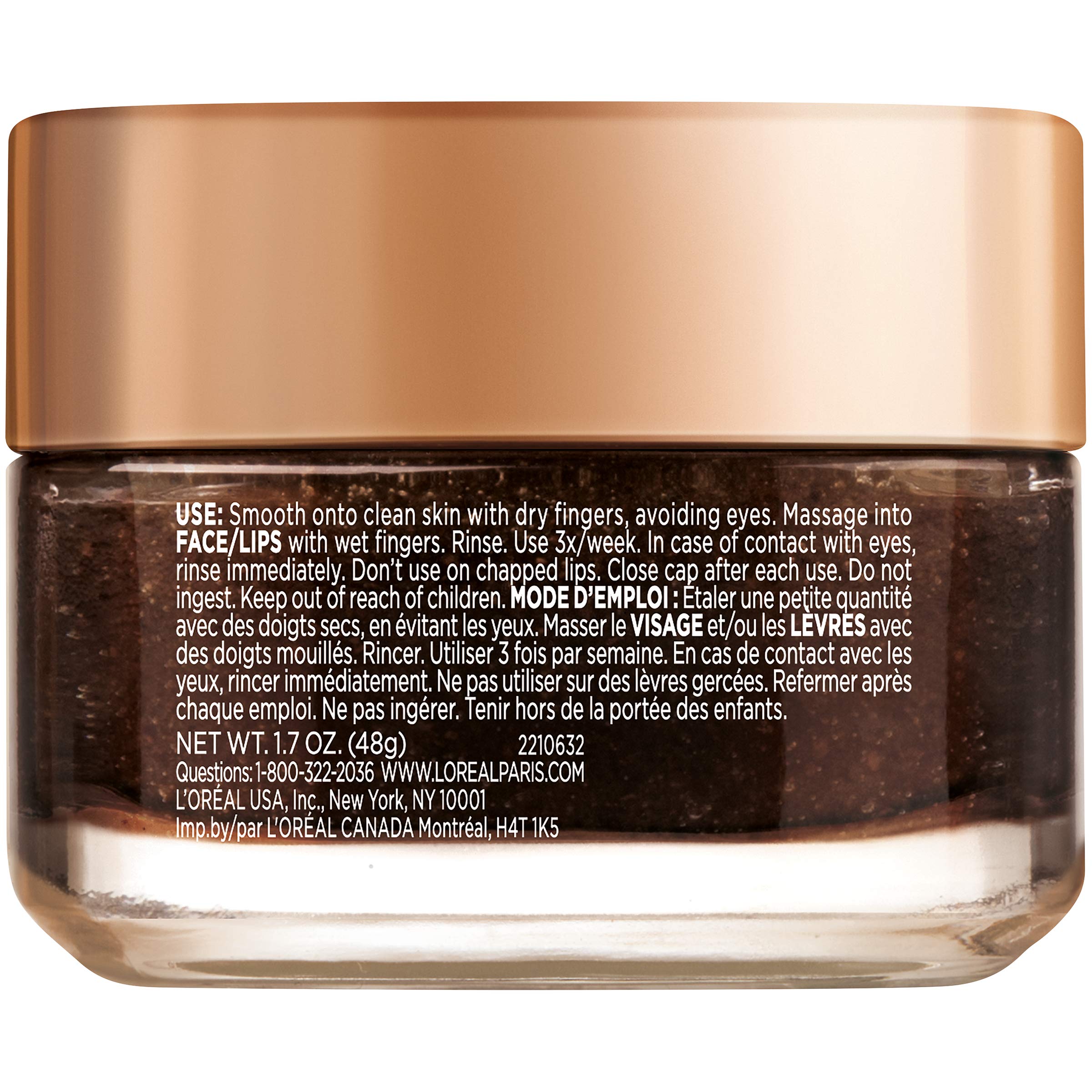 L’Oréal Paris Pure Sugar Scrub: pote de 1,7 onzas para uso cómodo.
