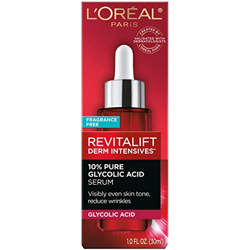 L'Oreal Paris Revitalift 10% glycolic serum dropper enables precise nightly exfoliation.